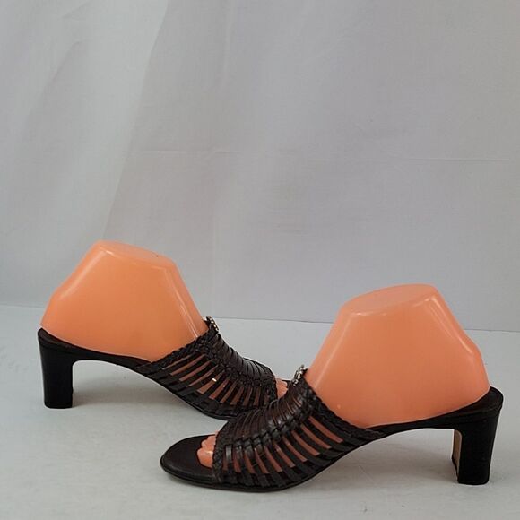 Brighton Freddi Brown Leather Strappy Heeled Women's Mule - Picture 4 of 15